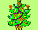 Desenho Árvore de natal com velas pintado por Natacha