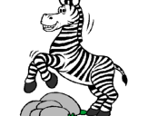 Desenho Zebra a saltar pedras pintado por Gabriel