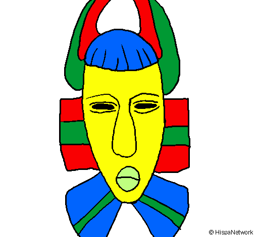 Desenho Máscara africana pintado por kiki