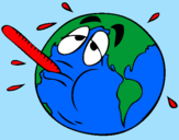Desenho Aquecimento global pintado por o globo