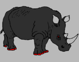 Desenho Rinoceronte pintado por s.p.f.c