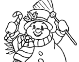 Desenho Boneco de neve com cachecol pintado por bbb