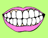 Desenho Boca e dentes pintado por Cacau