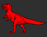 Desenho Tiranossaurus Rex pintado por misto