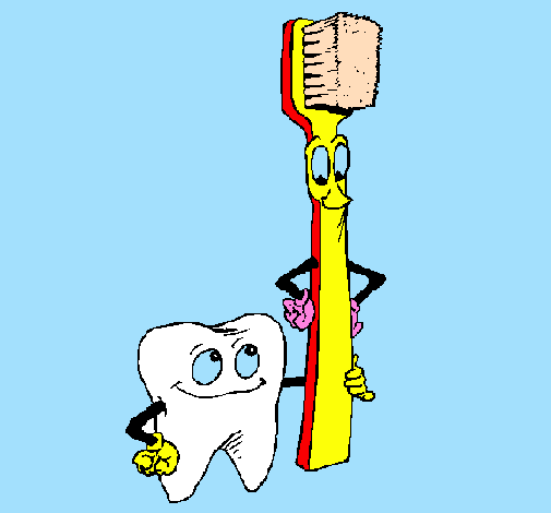 Desenho Dentes e escova de dentes pintado por justin ro