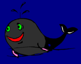 Desenho Baleia alegre pintado por juninho