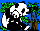 Desenho Mamã panda pintado por GEOVANA