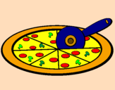 Desenho Pizza pintado por lene