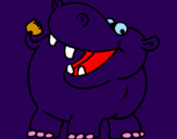 Desenho Hipopótamo pintado por ana sofia
