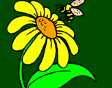 Desenho Margarida com abelha pintado por pierre