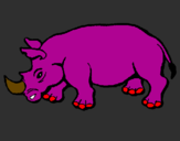Desenho Rinoceronte pintado por  misto