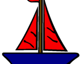 Desenho Barco veleiro pintado por barco do caqio