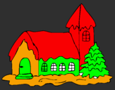 Desenho Casa pintado por natal