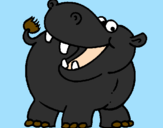 Desenho Hipopótamo pintado por isabellanogueira
