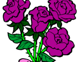 Desenho Ramo de rosas pintado por  fafa