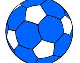 Desenho Bola de futebol II pintado por azul