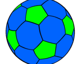 Desenho Bola de futebol II pintado por azul e verde