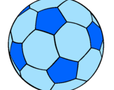 Desenho Bola de futebol II pintado por azul e azul