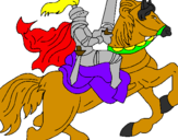 Desenho Cavaleiro a cavalo pintado por gabriel