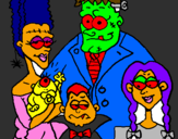 Desenho Família de monstros pintado por yago souza carvalho