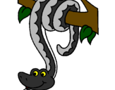Desenho Serpente pendurada numa árvore pintado por TOCA2