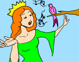 Desenho Princesa a cantar pintado por SOFIA