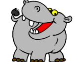 Desenho Hipopótamo pintado por elaini