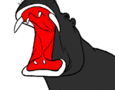 Desenho Hipopótamo com a boca aberta pintado por Tiago