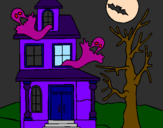 Desenho Casa do terror pintado por YASMIM