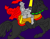 Desenho Cavaleiro a cavalo pintado por Standby