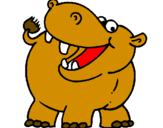 Desenho Hipopótamo pintado por bia