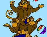 Desenho Macacos a fazer malabarismos pintado por JORGE LUAN