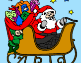 Desenho Pai Natal no seu trenó pintado por DHY
