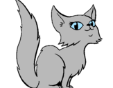 Desenho Gata persa pintado por raissa e gatinho cinza