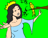 Desenho Princesa a cantar pintado por ana