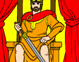Desenho Cavaleiro rei pintado por rei arthur