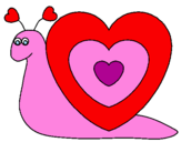 Desenho Caracol coração  pintado por LENI
