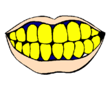 Desenho Boca e dentes pintado por ze sen dente