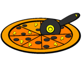 Desenho Pizza pintado por maria eduarda