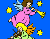 Desenho Anjos musicais pintado por FERNANDINHA