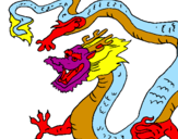 Desenho Dragão chinês pintado por Tiago