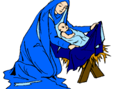 Desenho Nascimento do menino Jesús pintado por Jane