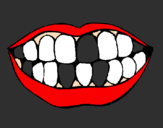 Desenho Boca e dentes pintado por Adriana Gomes