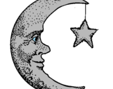 Desenho Lua e estrela pintado por MARIO6