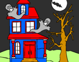 Desenho Casa do terror pintado por BOB