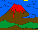 Desenho Monte Fuji pintado por João Pedro Berti