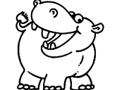 Desenho Hipopótamo pintado por amanda fa do puffle