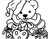Desenho Ursinho com gorro natalício pintado por lulu