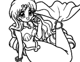 Desenho Sereia  pintado por lili baraco do bubu
