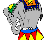 Desenho Elefante a actuar pintado por Elefante